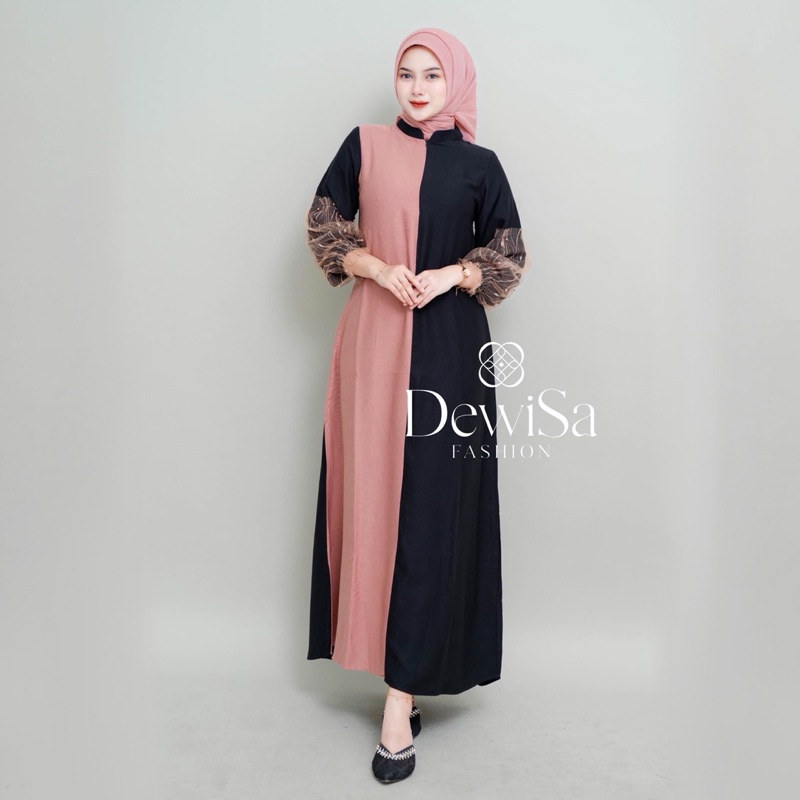 Gamis Nirmala Black Mocca Baju Kondangan Baju Muslim Wanita
