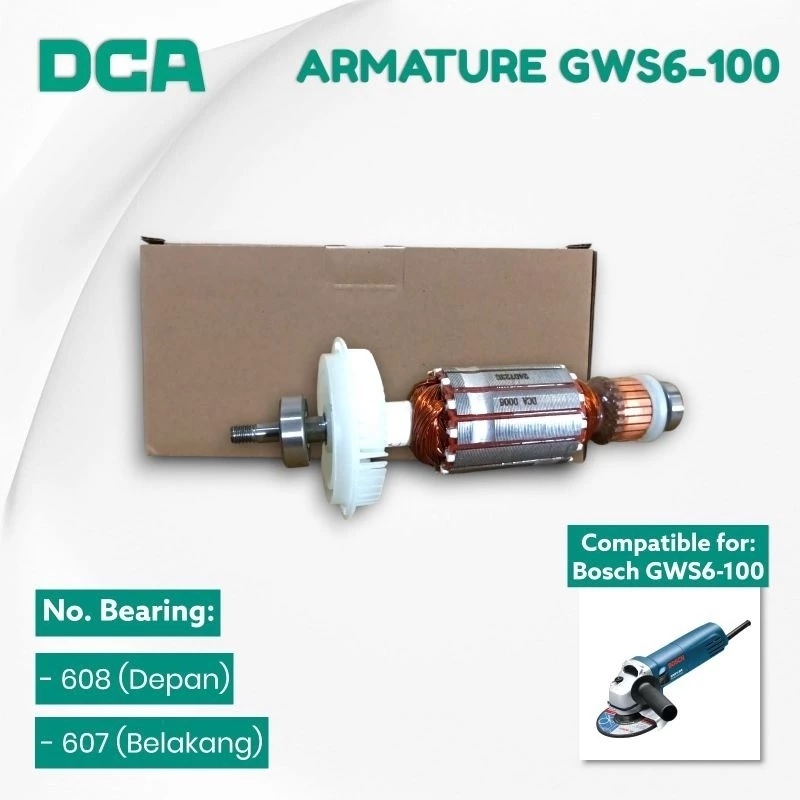 Armature GWS 6-100 DCA Angker Mesin Gerinda bosch GWS 6-100 / 060 DCA / Armature Gerinda Bosch GWS 6