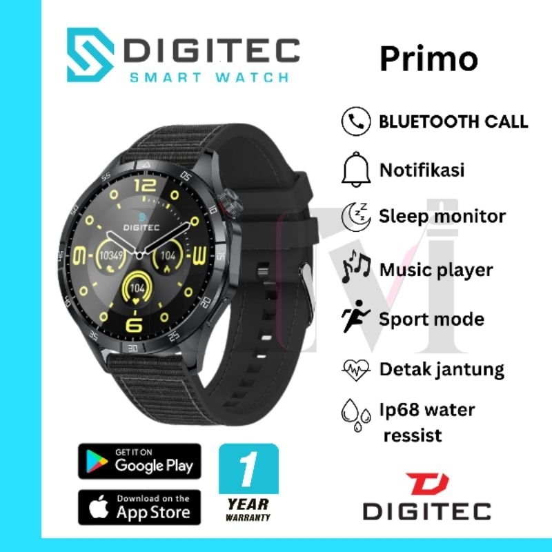 Digitec Smartwatch Primo Jam Tangan olahraga Smartwatch Original Digital Detak jantung Tekanan darah