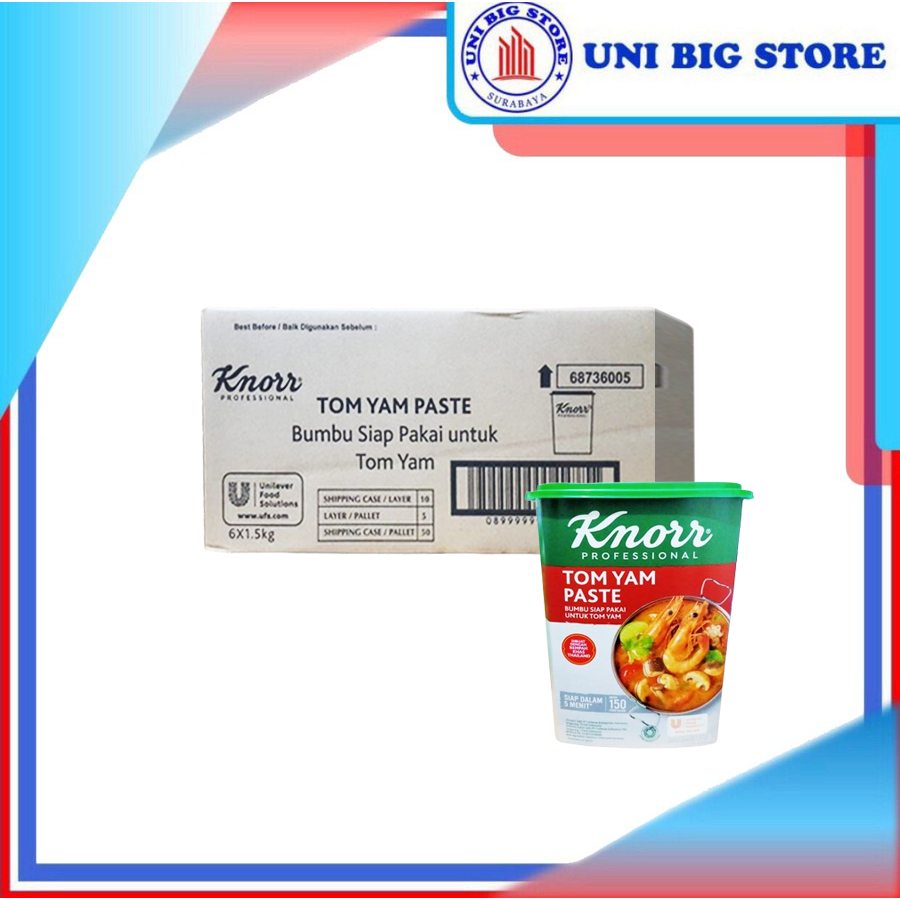 

KNORR Tom Yam Paste Sauce Mix 1.5 Kg x 6 pcs Saus Bumbu Tom Yum DUS
