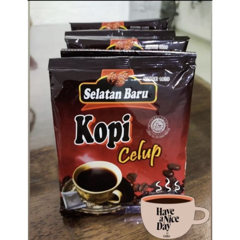 

Kopi celup Selatan Baru 2in1 ada gula isi 20