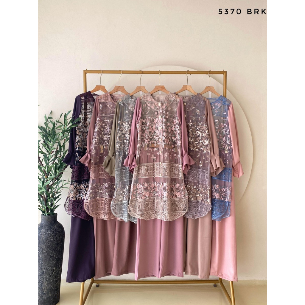 Setelan Tunik Kulot Brukat Mix Shakila Premium