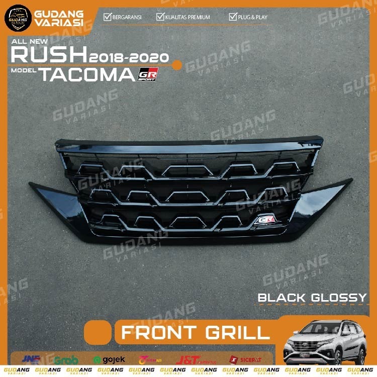 Front Grill Rush GR Sport 2018 - 2023 model TACOMA Gr Sport Hitam Glosy