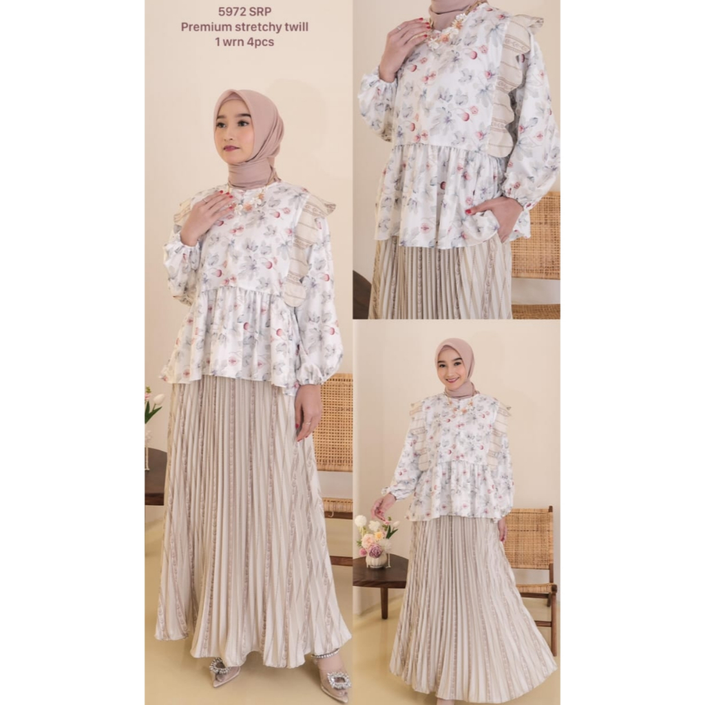 Setelan Rok Plisket Nara Premium