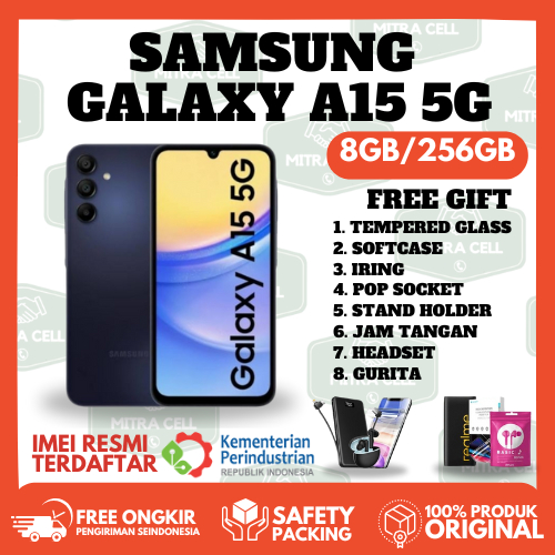 SAMSUNG GALAXY A15 5G RAM 8GB ROM 256GB [RAM 8GB + ROM 256GB] GARANSI FULLSET ORIGINAL