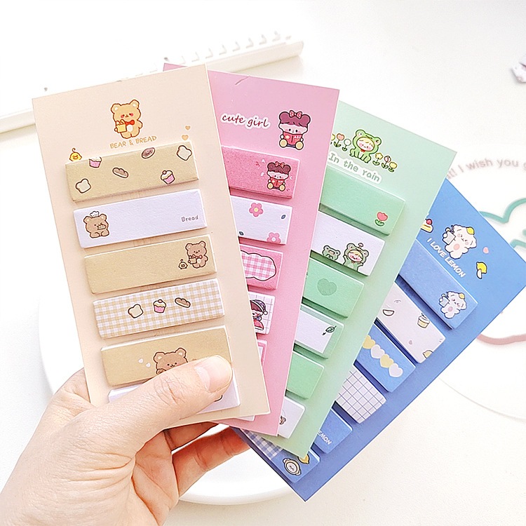 

Sticky Notes Lucu 6IN1 Tempelan Kertas Catatan 120 Lembar - Kertas Tempel Pembatas Buku Karakter