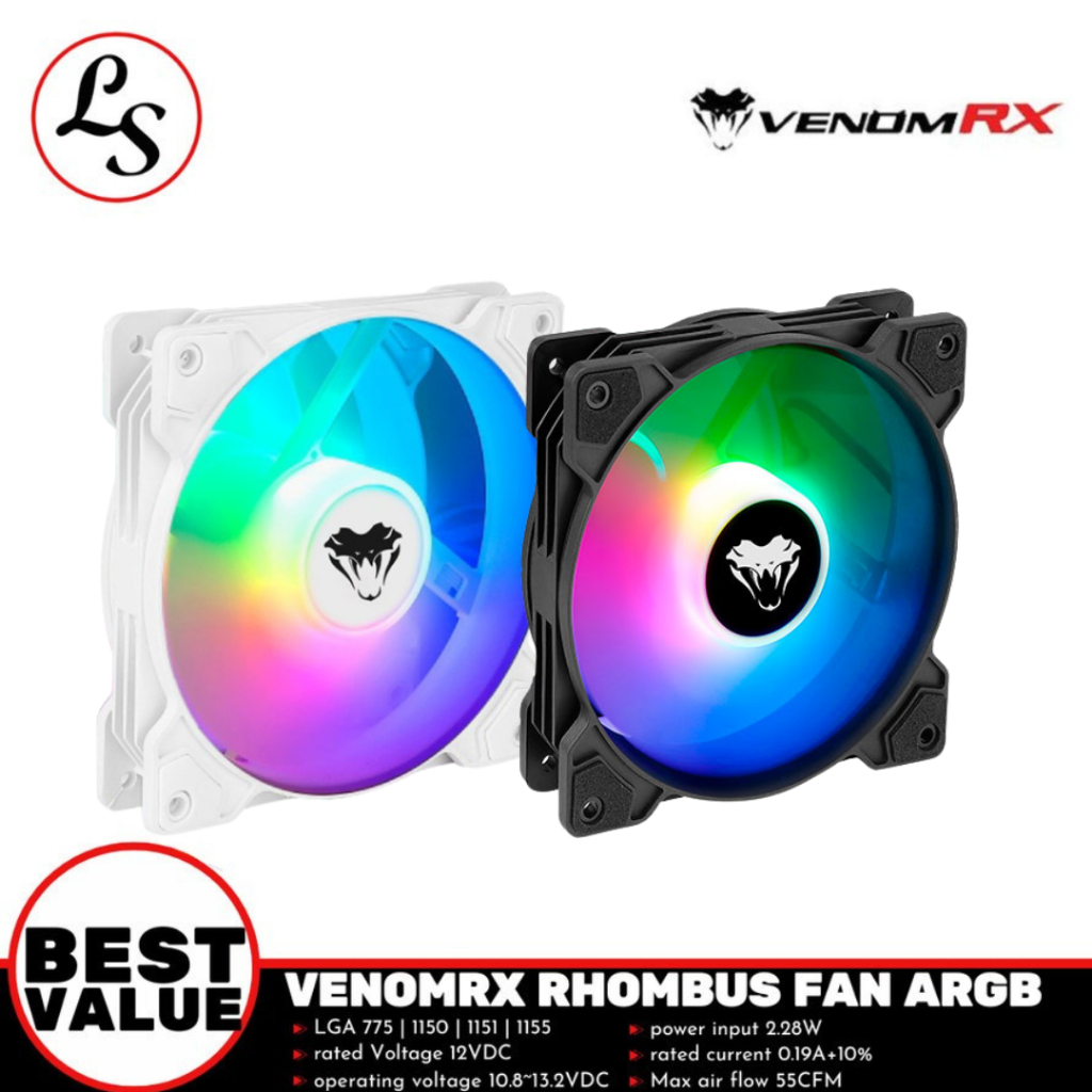 VENOMRX FAN CASE Rhombus Auto ARGB 120mm Single Pack ARGB Gaming Fan
