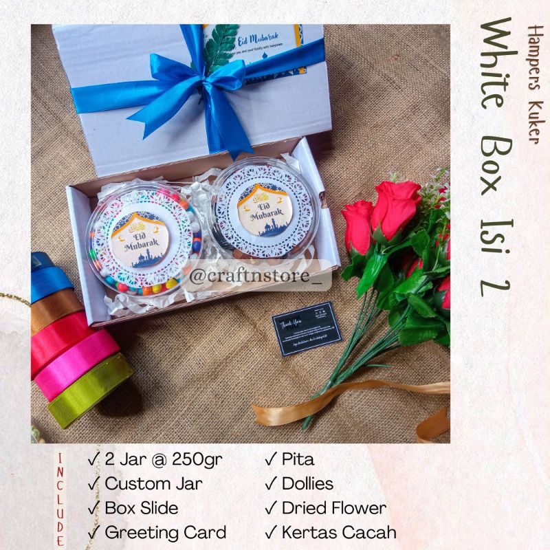 

HAMPERS WHITE SERIES KUE LEBARAN 250gr ISI 2 GIFT BOX LEBARAN| HAMPERS LEBARAN RAMADHAN NATAL IMLEK | SNACK BOX KUE KERING IDUL FITRI