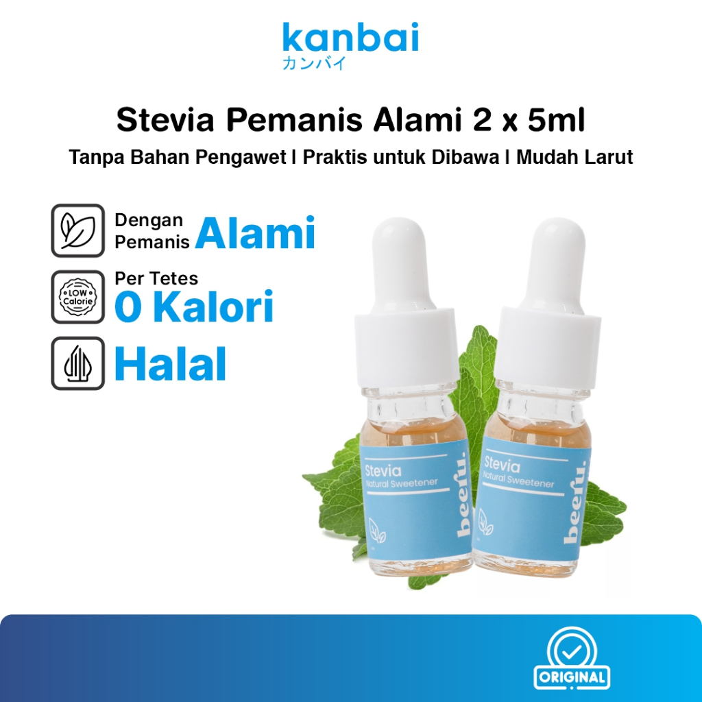 

Pemanis Alami Tanpa Kalori Beeru Stevia Paket SiKembar 5ml + 5ml