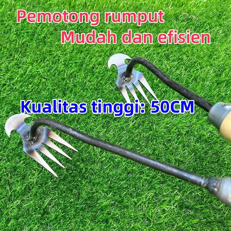 Alat Pencabut Rumput 4 Gigi Pencabut Rumput Baja Tempa Alat Penggali Taman Alat Pencabut Akar Weedin