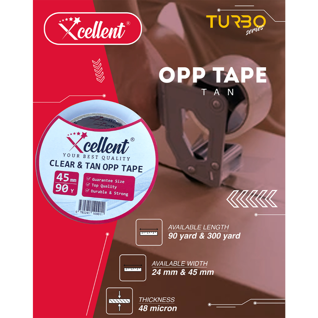 

OPP Tape Transparan 45mm x 48 micron x 90 yard – Lakban Bening dengan Daya Rekat Super Kuat! (Instant & Sameday Only)