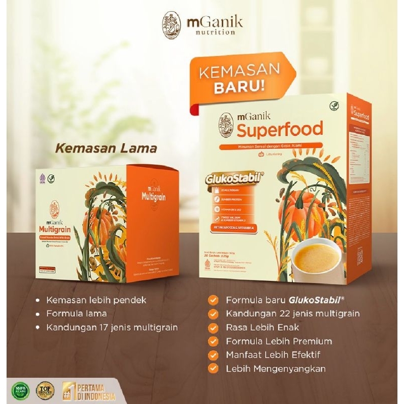 Mganik Multigrain 500Gram Minuman Sereal Multigrain Gula Darah/Superfood mganik multigrain diabetes