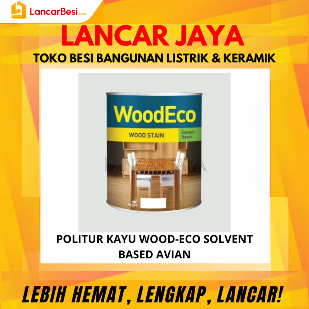Politur Kayu Wood-eco Woodstain Solvent Based/Politur Kayu Berbasis Pelarut 0,9L