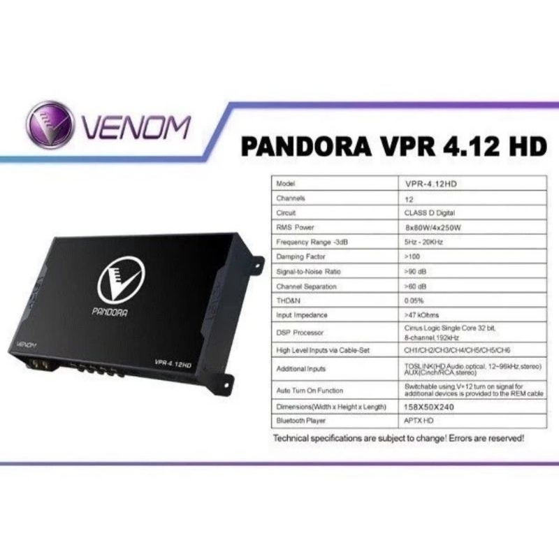 Venom Pandora VPR -4.12 HD PROCESSOR DSP