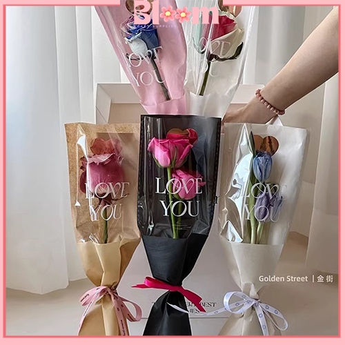 

Plastik Single Wrapping Love Rose Flower Wrapping Plastic Single Flowers Cellophane SF35