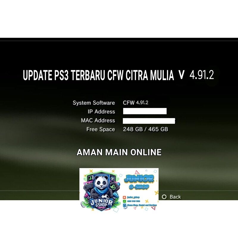 Sofware cfw Citra Mulia Terbaru Asli PS3 Original (via Linkk/Emaill Only)
