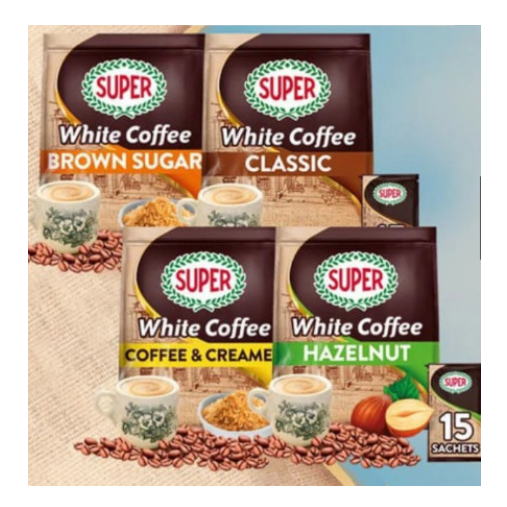 

Super White Coffee Charcoal Roasted 3in1