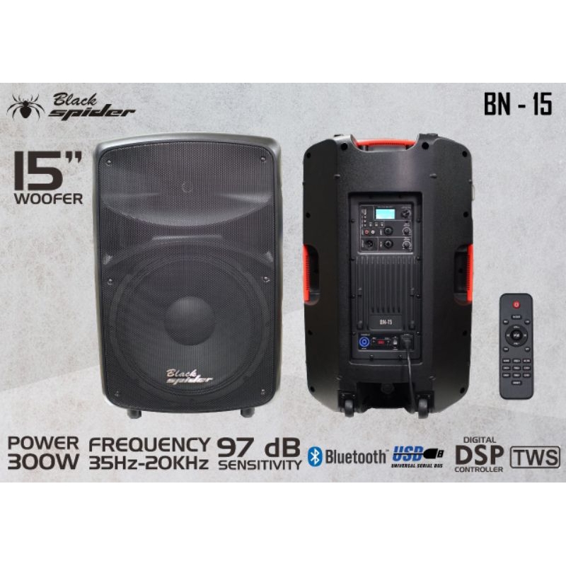 jual SPEAKER AKTIF BLACK SPIDER 15 INCH BN-15 BLACKSPIDER BN15