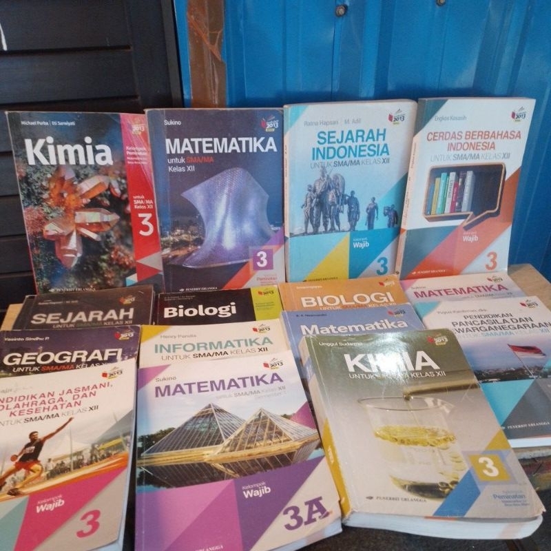 BUKU PAKET 12 SMA/MA BAHASA INDONESIA MATEMATIKA 3A/3B KIMIA BIOLOGI EKONOMI SEJARAH GEOGRAFI SEJARA