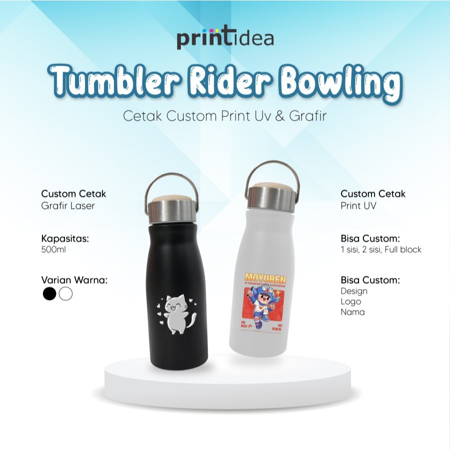 Custom Tumbler Rider Bowling Souvenir Promosi Botol Minum Sepeda Outdoor Tumbler Botol Minum Custom