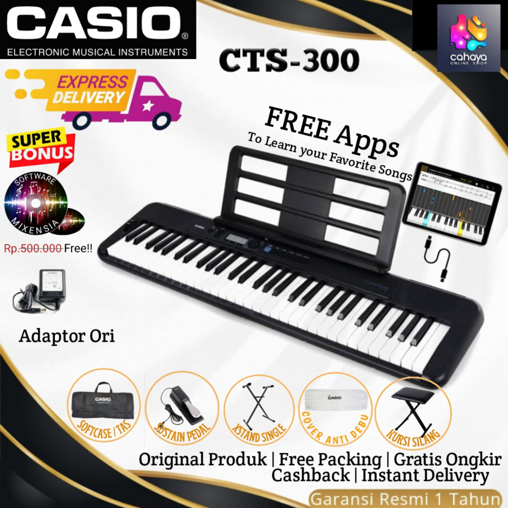 Keyboard Casio CT S300 Keyboard / CTS300 / CTS 300 Garansi Resmi
