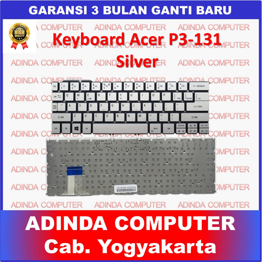 Keyboard Ultrabook Acer Iconia P3-131 P3-171 W700 W700p W100 W3-810 - Silver