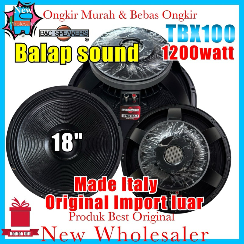 Speaker Componen 18 inch woofer B&C TBX100 Original impor Made Italy