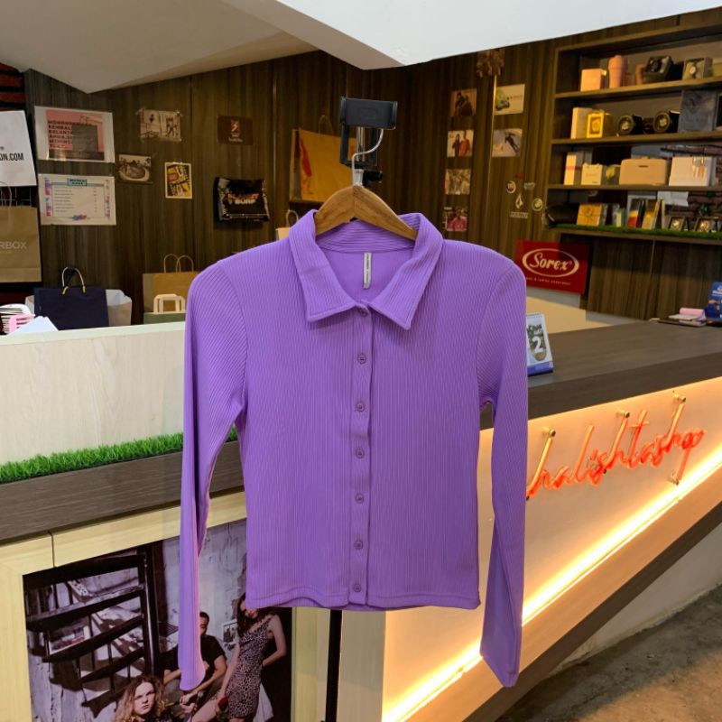 shirt kemeja colorbox cewek lengan panjang