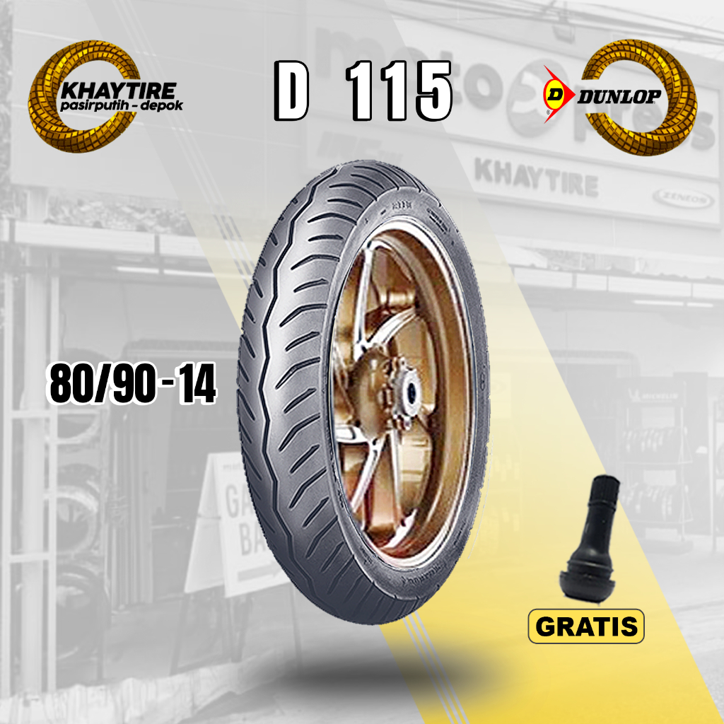 Ban Motor Matic DUNLOP D115 80/90 Ring 14 Tubeless