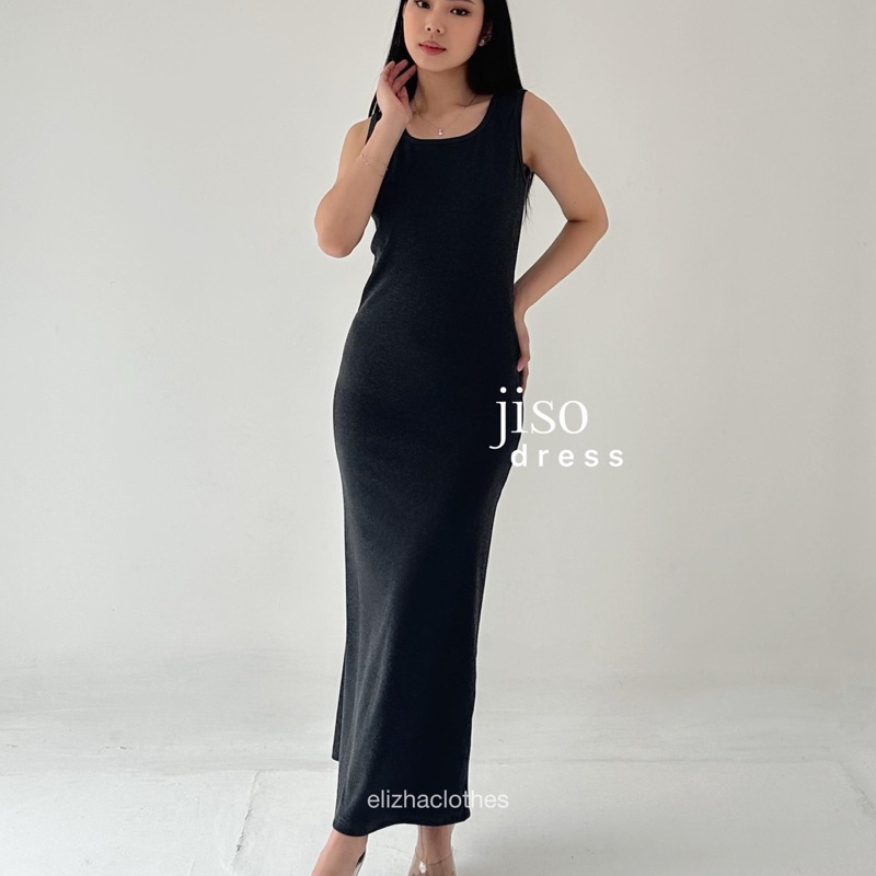 ELIZHA Jiso Dress Bodycon - Dress Rib Bodycon - Dress Press Body Wanita - Dress Wanita Rib Knit