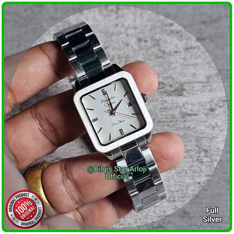 Alexandre Christie Wanita Mini Ac 2A79 LD Tali Rantai Silver Original