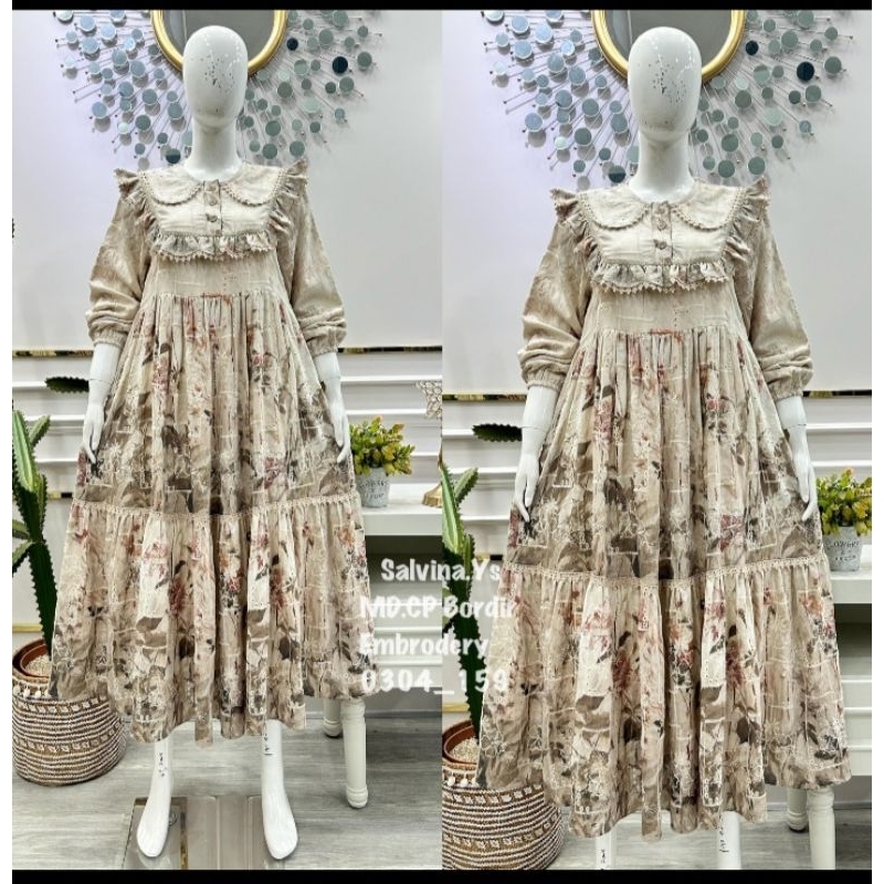 @SLAVINA.YS ORY/GAMIS  RAYON FISKOS/GAMIS WANITA TERBARU/DRES KEKINIAN