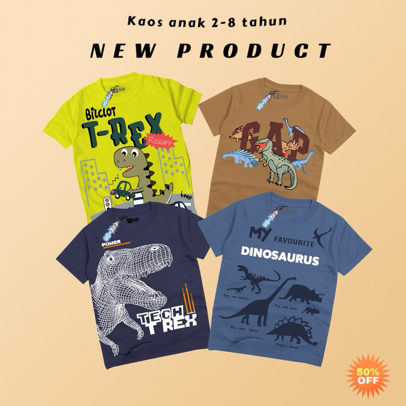 baju kaos anak distro premium laki-laki 2-8 tahun