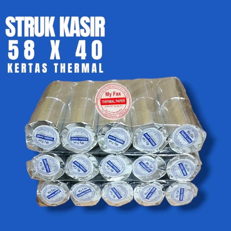 

Kertas Thermal 58x40/57x40 mm Struk Kasir Edc Bluetooth Paket 10 Roll