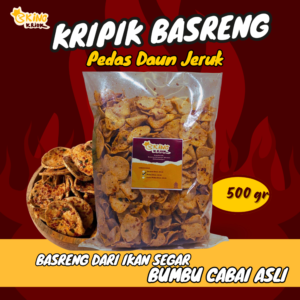 

King kriuk Keripik Basreng Pedas Daun Jeruk 500 gr