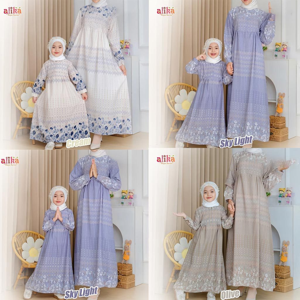 Gamis Syari Matching Ibu dan Anak  | Promo Gamis Couple Ibu | Couple Gamis Anak dan Ibu
