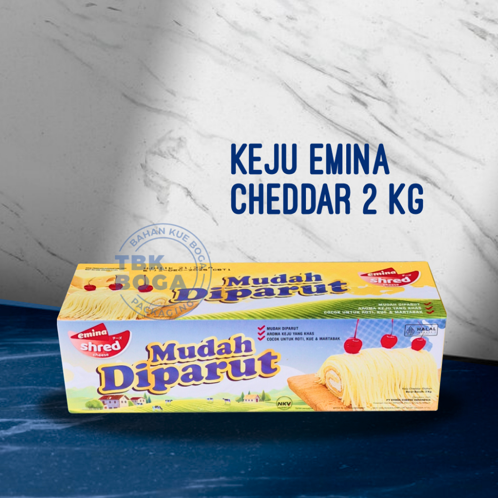 

Keju Emina Cheddar ( 2 kg ) Mudah Parut Shred Cheese Chedar