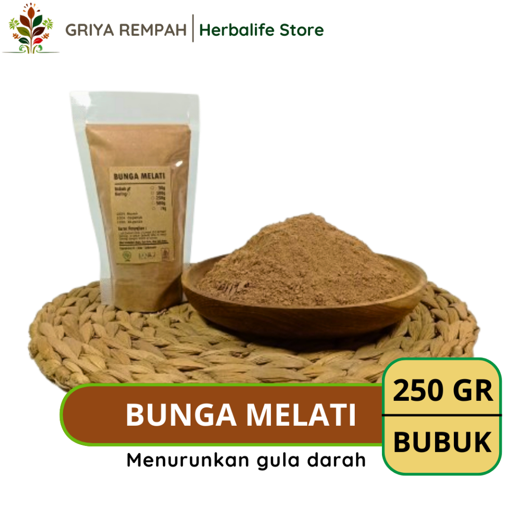 

BUNGA MELATI BUBUK 250 GRAM Jasmine Rempah Herbal Simplisia Alami Teh Aromaterapi & Ramuan Kering Jamu Tradisional Jasminum