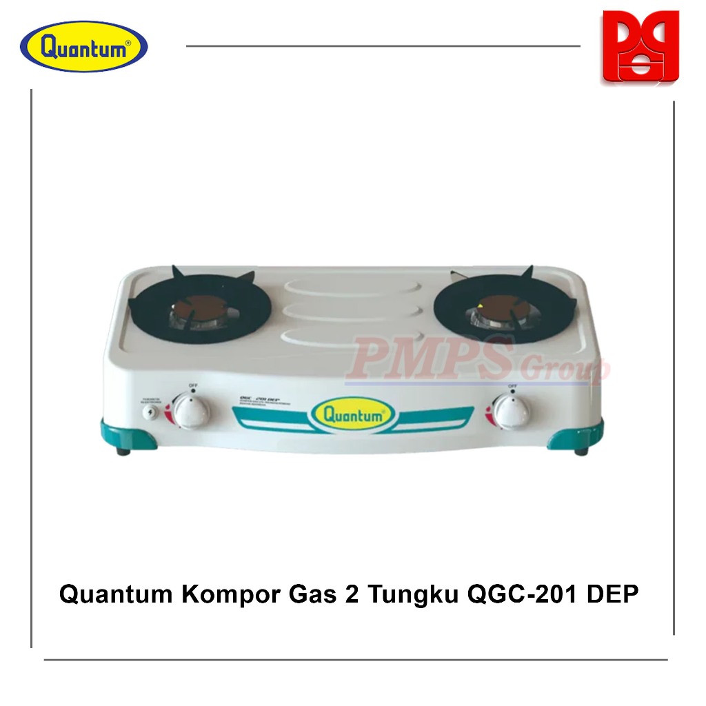 Kompor Gas 2 Tungku Pematik Elektrik QGC-201 DEP Tanpa Timer Quantum