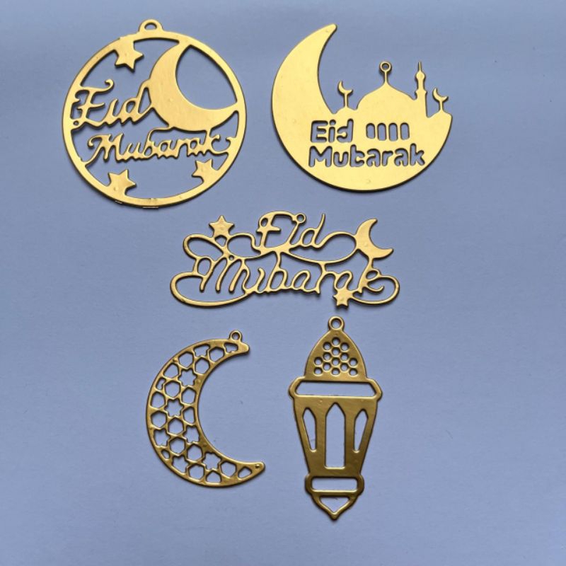 

(10pcs) Die cut idul fitri tag, karton emas mengkilat, hangtag lebaran, gift tag, hampers lebaran
