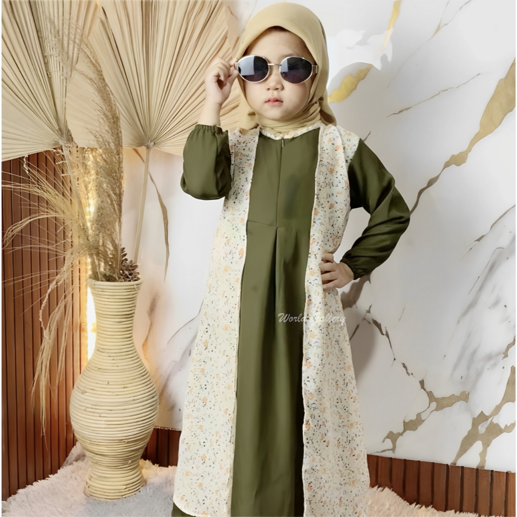 Gamis Abaya Syakila Anak Perempuan Usia 2 - 10 Tahun