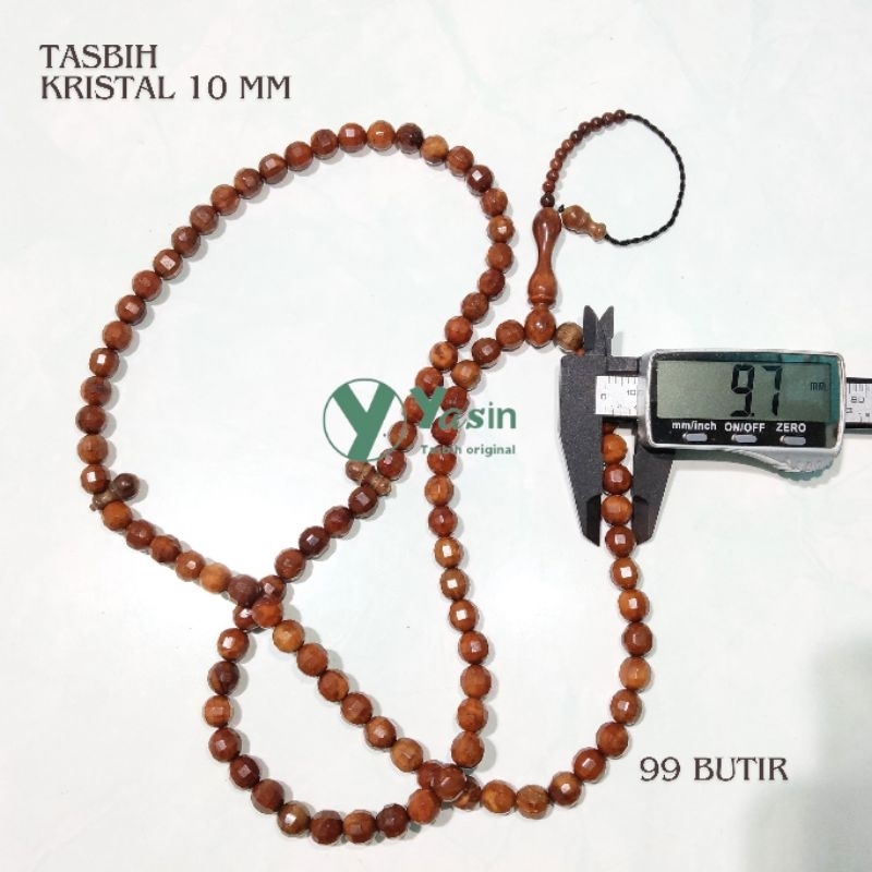 Tasbih Kaukah Kristal diameter 10 mm 99 butir