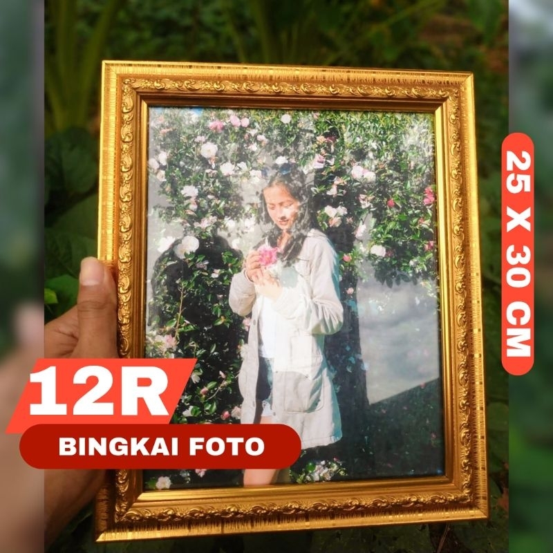 BINGKAI 12R 25 X 30 / BINGKAI 12R UKIR GOLD EMAS / FRAME FIGURA 12R WARNA EMAS