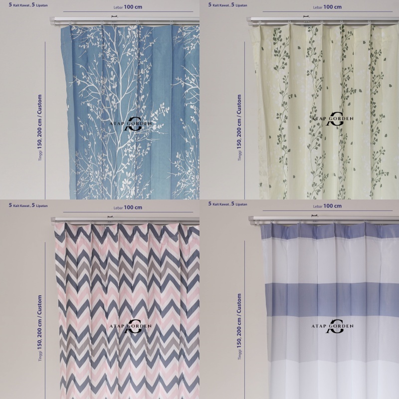 Gorden Plisket Minimalis Katun Model Cantolan Kawat S Free Tali Ikat