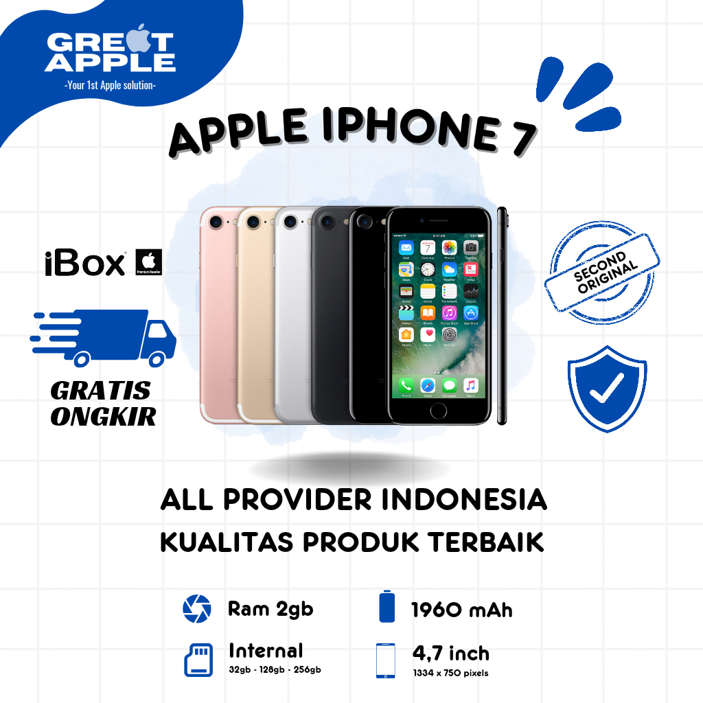 GREAT IP 7 32GB 128GB 256GB Second BEKAS | MULUS NORMAL FULLSET