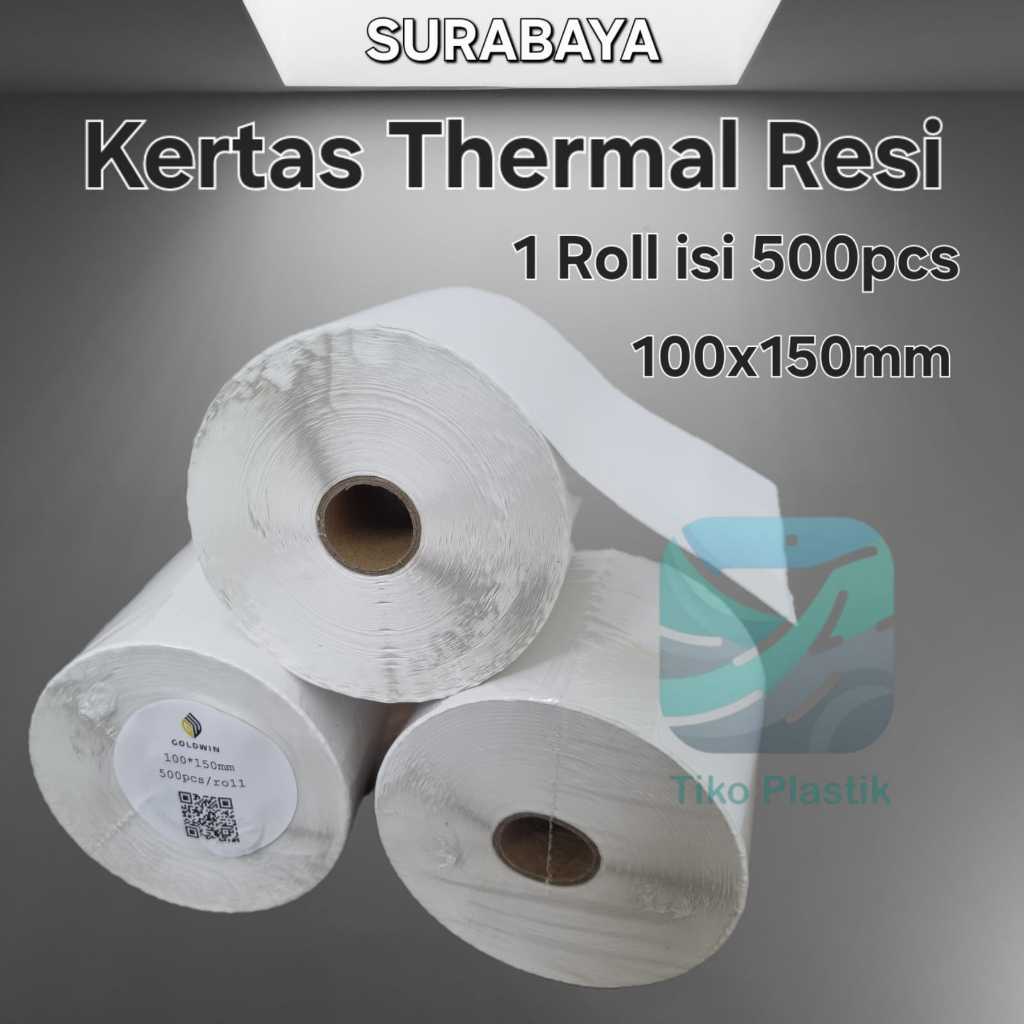 

Label Kertas Thermal 100x150 Stiker Kertas Printer Resi isi 500pcs