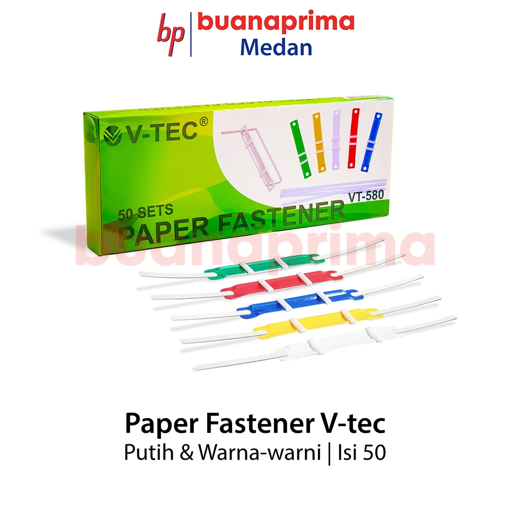 

PAPER FASTENER isi 50 pcs Klip Acco Clip Putih Warna Pengikat Kertas
