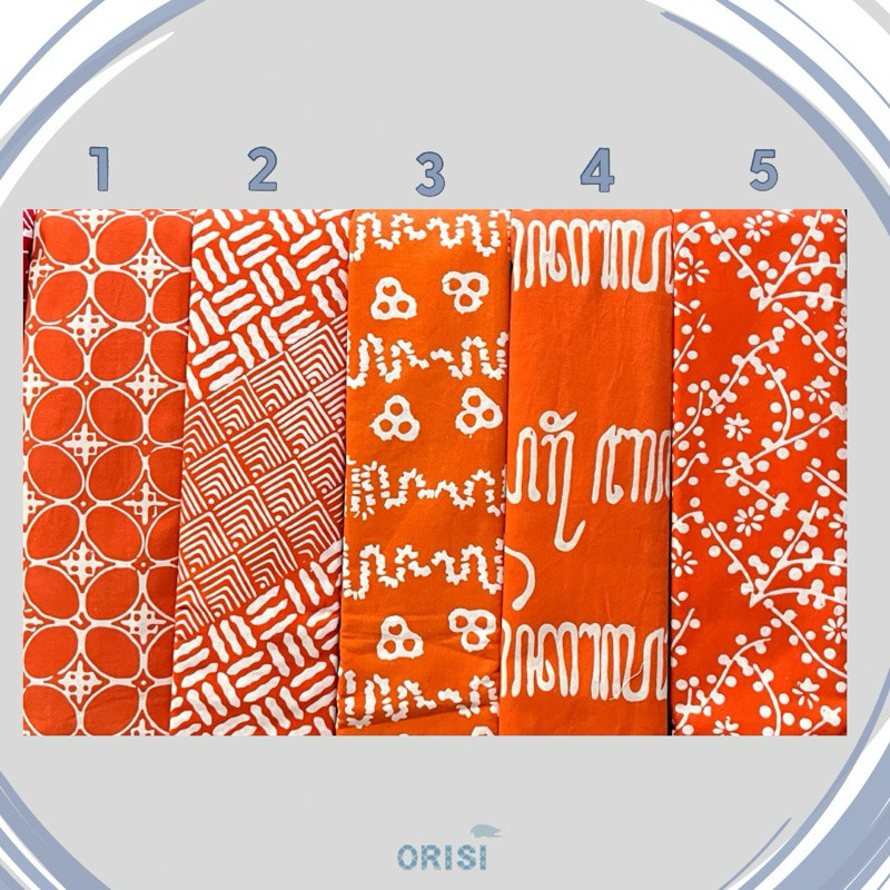 KAIN BATIK CAP / SARUNG BATIK CAP - EDISI WARNA ORANGE { BATIK TASIK - BATIK GARUTAN }