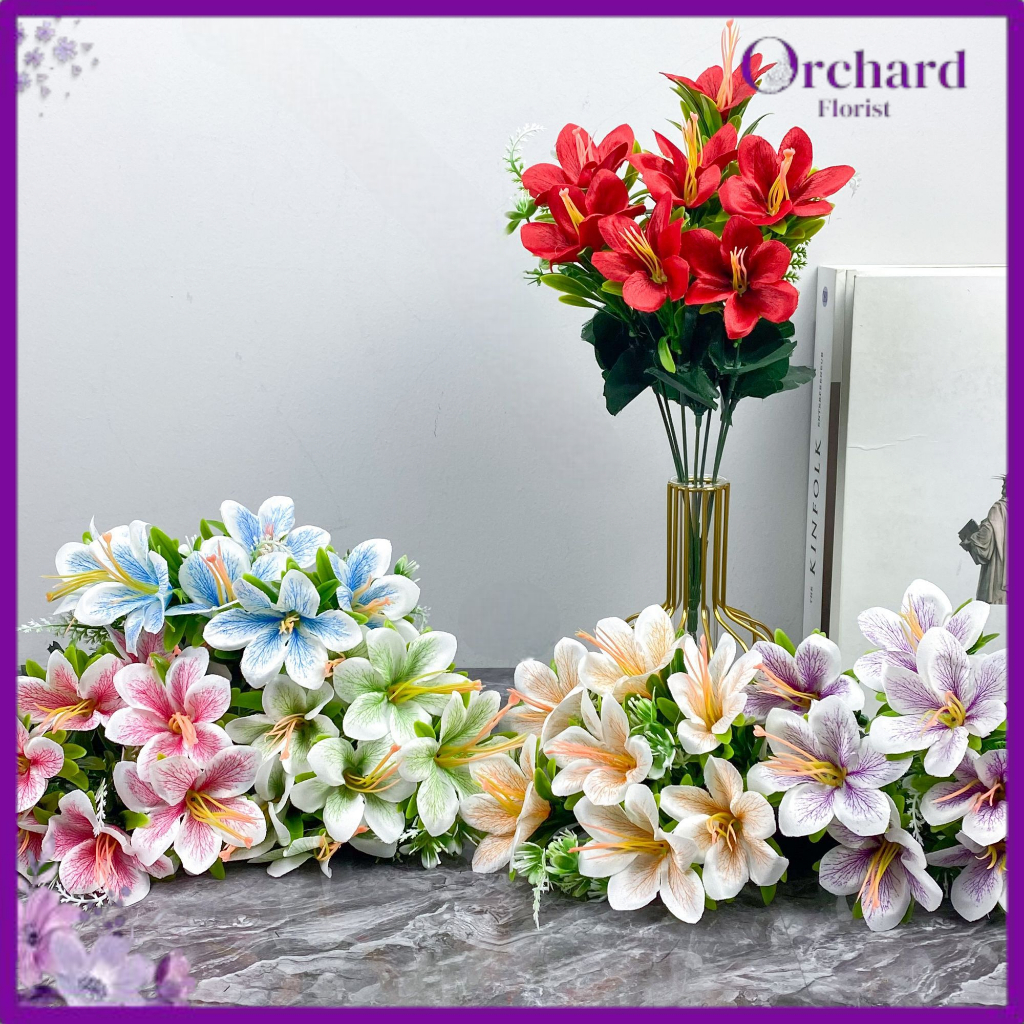 BUNGA KAMBOJA CABANG 7 TANGKAI BUNGA ARTIFICIAL PALSU DEKORASI BUKET