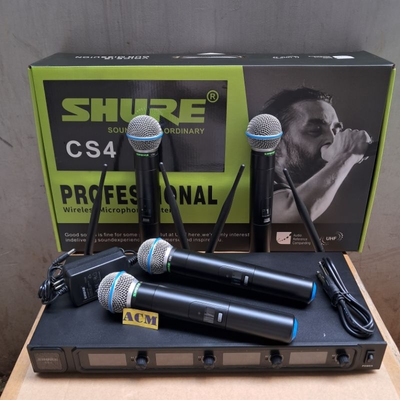 MIC WIRELESS SHURE SC4 PEGANG 4 CHANNEL MIC UHF SC 4